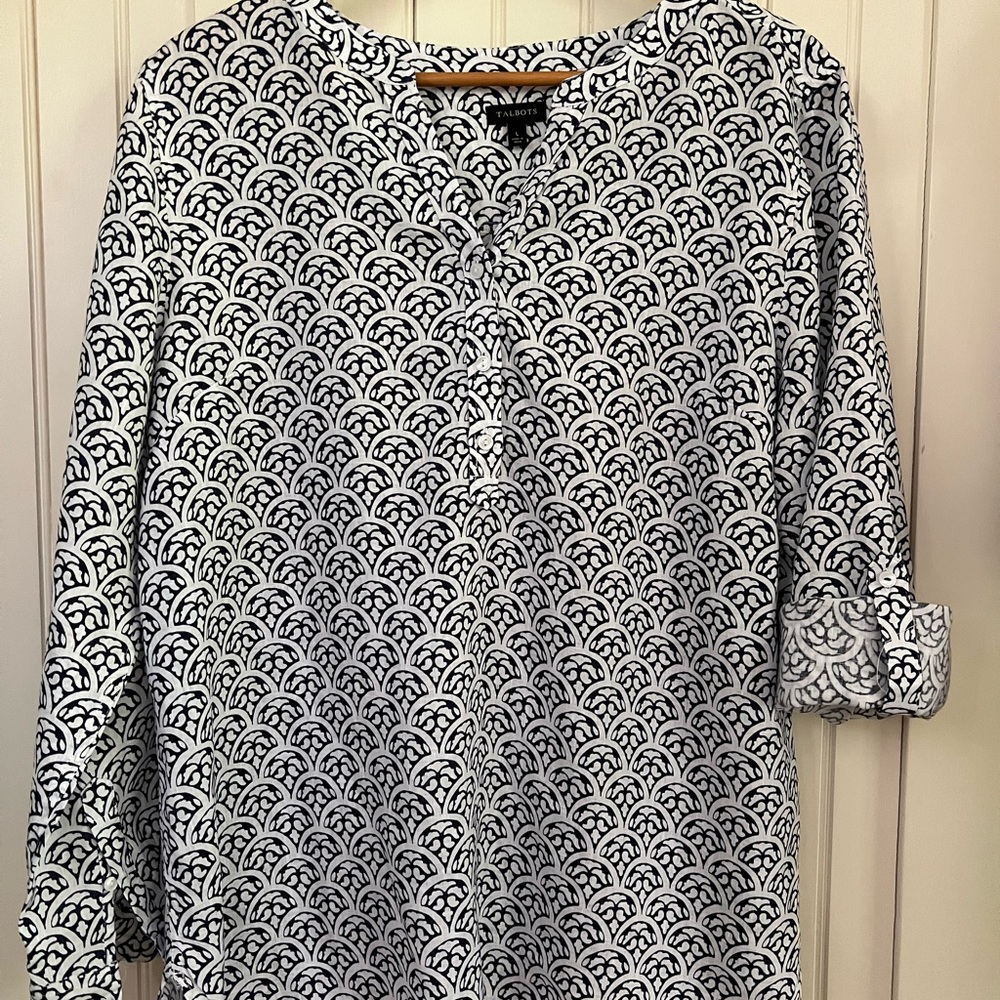Ladies Talbots Linen Tunic Top